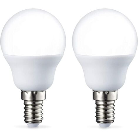 2er-Pack kleine runde LED-Lampen mit P45-Edison-Schraubsockel E14, 5 W (entspricht 40 W), warmweiß, nicht dimmbar