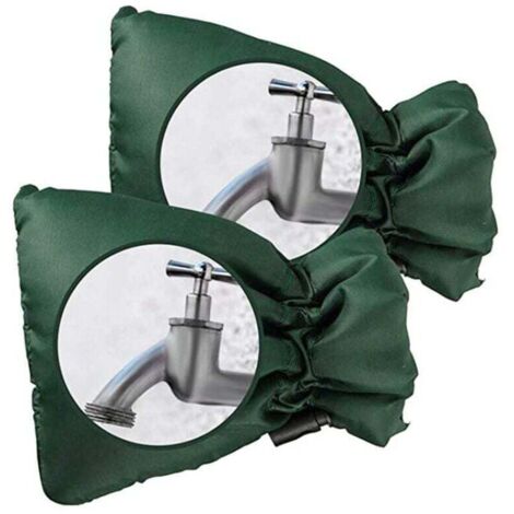 2er-Pack komfortable Wasserhahnabdeckungen zum Schutz Ihres Außenwasserhahns, dicke Abdeckung – Grün