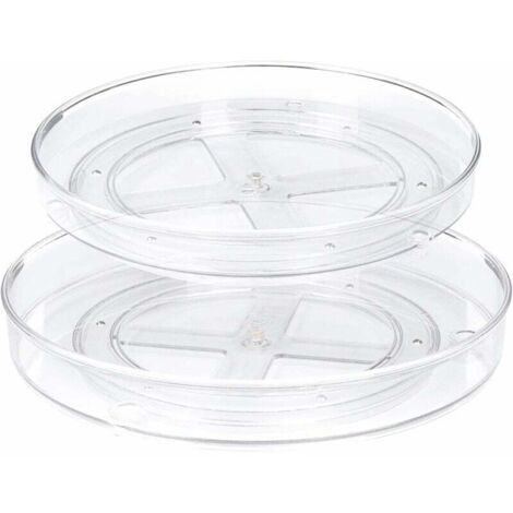 2er-Pack Lazy Susan-Drehteller-Küchenablageschalen, 360° drehbare Ablageschalen für Küche und Bad (27 x 4,6 cm + 23,5 x 3,8 cm)