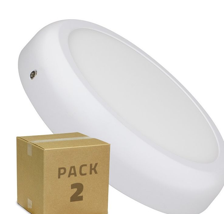 Ledkia - 2er Pack LED Deckenleuchte Rundes Design 18W Weiß (2St.) Neutrales Weiß 4000K - 4500K - Neutrales Weiß 4000K - 4500K