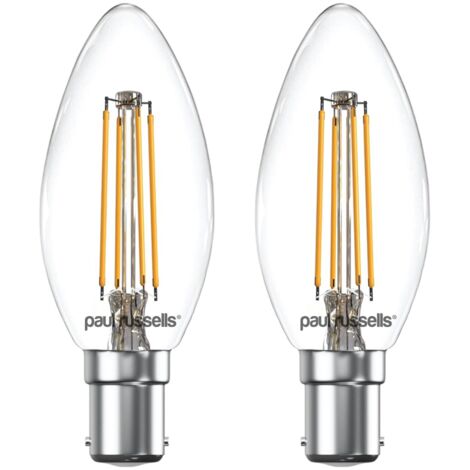 2er-Pack LED-Glühbirnen im Vintage-Stil, kleines Bajonett, 4 W – Kronleuchter C35 B15 SBC 2700 K Warmweiß – Glühlampen 40 W als Ersatz [Energieklasse A+] [Energieklasse A+]