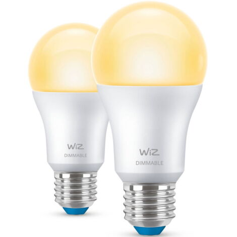 2er Pack LED-Glühbirnen Smart E27 8W 806 lm A60 WiFi  + Bluetooth Dimmbar WIZ 2700K Warmweiß