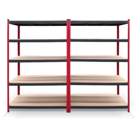 2er-Pack Metallregale CATTERHOUSE Rack Cargo Advance 120 - 120x60x180cm Verzinkter Stahl und MDF mit verstellbaren Fachböden