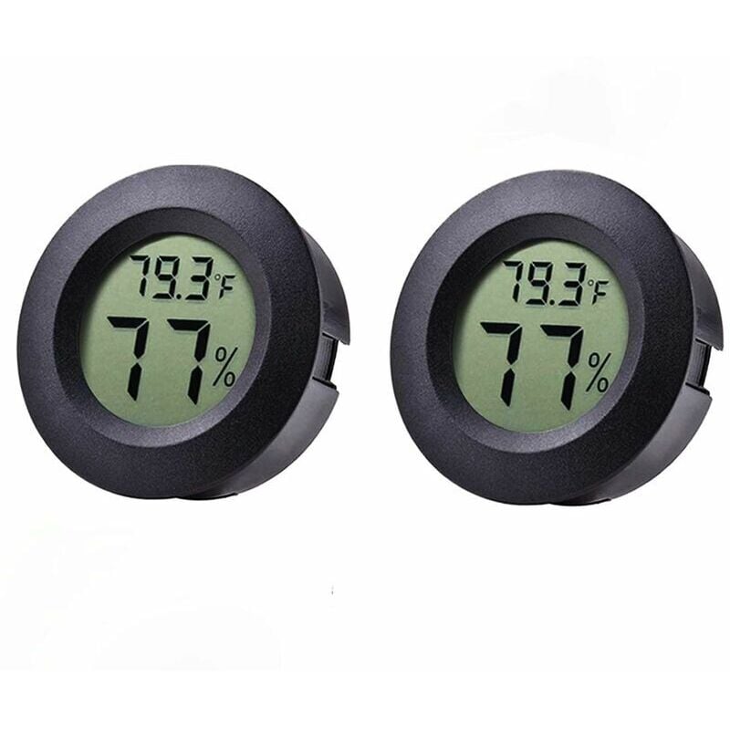 Image of 2er-Pack Mini-Thermometer-Hygrometer – für Kühlschrank und Gefrierschrank (schwarz)