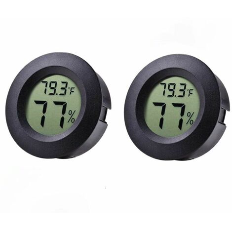 2er-Pack Mini-Thermometer-Hygrometer – für Kühlschrank und Gefrierschrank (schwarz)