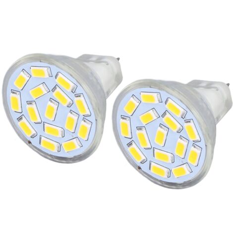 2er-Pack MR11 12V 3W LED-Lampen mit Keramiksockel, Augenschutz, UV-frei, 6000K Weißlicht für Wohn- und Schlafzimmer