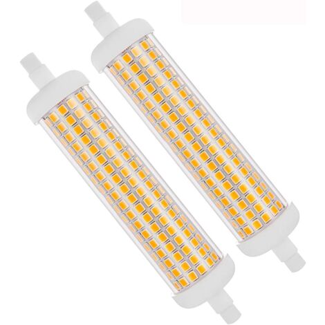 2er-Pack R7s 118 mm LED-Leuchtmittel, dimmbar, Warmweiß 3000 K, 20 W, entspricht 100 W AC 230 V, 2000 lm, J-Typ, 180°