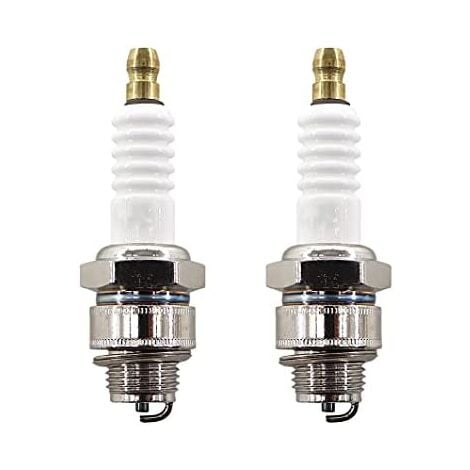 BRIGGS & STRATTON 2er-Pack Rasenmäher-Zündkerzen mit Briggs &amp Stratton 3,5–6,5 HP Quantum 300E 450E 500E 550E 625 650 675 ersetzt Champion RJ19LM, NGK BR2LM