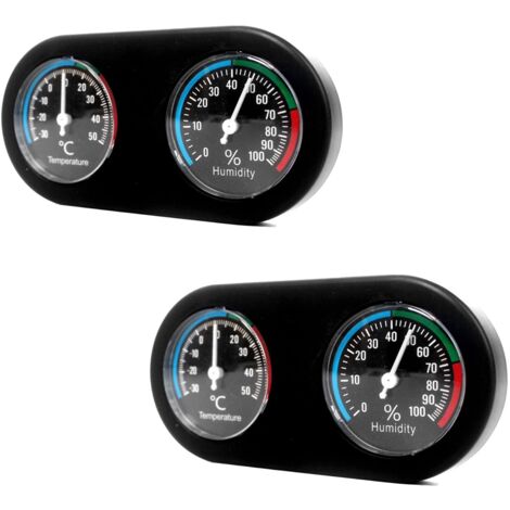 2er-Pack Reptilien-Thermometer-Hygrometer, präzises Temperatur- und Feuchtigkeitsmessgerät mit mechanischer Doppelscheibe für Reptilienterrarien (keine Batterie erforderlich)