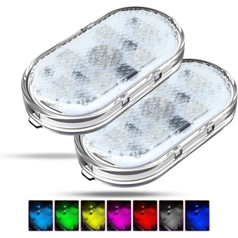 2er-Pack RGB-Autoinnenraumbeleuchtung, Touch-Schalter-Lampe, LED, mehrfarbig mit USB-Anschluss