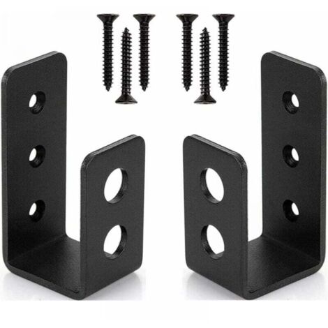 2er-Pack robuste Türhalterungen aus Stahl für 2x4 Türen, U-förmige Sicherheitsstange