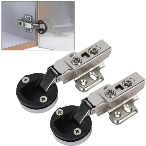 2er-Pack Scharniere für Glasschranktüren, 35 mm, Edelstahl 201, geräuschloses hydraulisches Dämpfungssystem