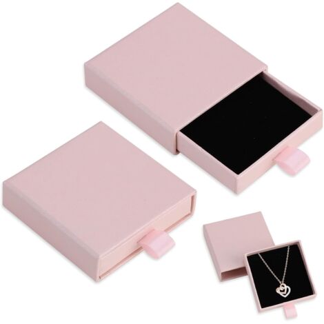2er-Pack Schmuckkästchen aus Karton, Schmuckverpackung aus Karton, kleine Geschenkbox für Armbänder, Ringe und Ohrringe