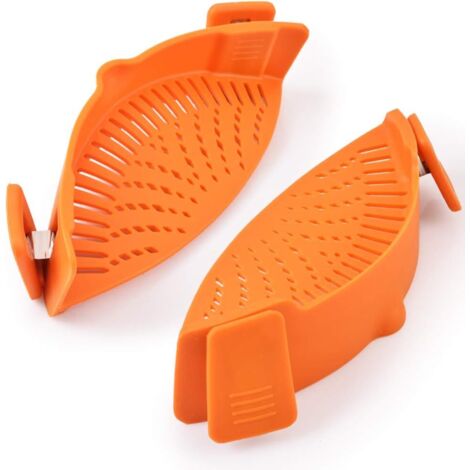 2er-Pack Silikon-Clip-on-Sieb, Nudelsieb, Nudelausgießer