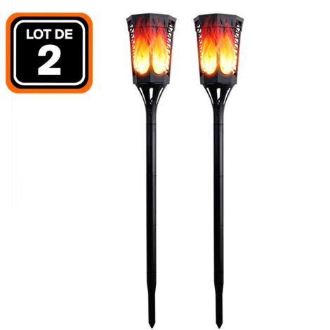 2ER-PACK SOLARFLAMMEN DÄMMERUNGSSENSOR LEDS 35 LUMEN
