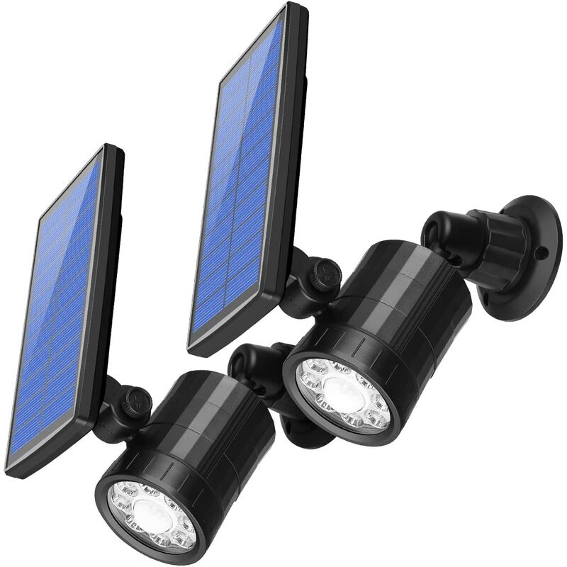[2er Pack] Solarlicht für Bewegungssensoren im Freien, Solar-Sicherheitsleuchten für den Außenbereich Flutlicht, 800 Lumen drahtlose