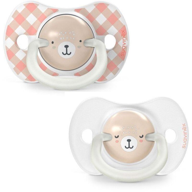 2er-pack Symmetrische Schnuller - Suavinex - Night&day Wild&free - Sx Pro - 0 Bis 6 Monate - Rosa