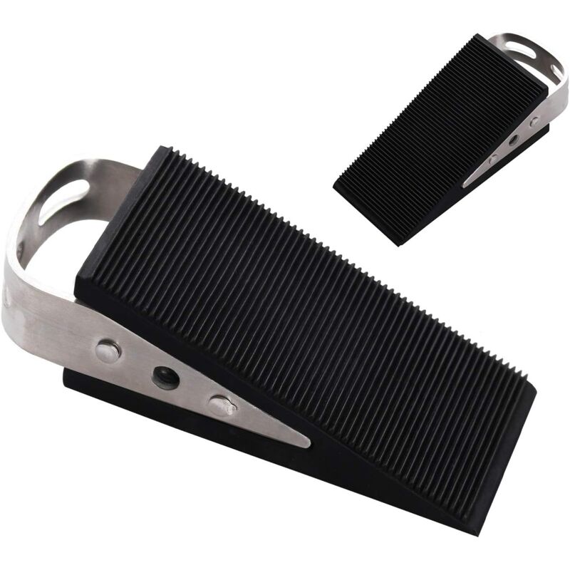 2er Pack Türkeil Gummi - Hochleistungs-Türstopper, kratzfester, Rutschfester Türstopper mit Edelstahlhaltern