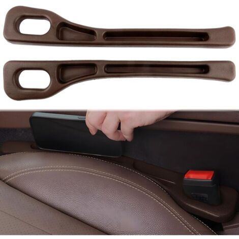 2er-Pack Universal-Aufbewahrungsboxen für Autositzlücken, Universal-Füller für Autositzlücken, Autositzlückenfüller, Braun