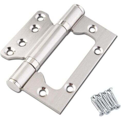 2er-Pack unsichtbare Schranktürscharniere aus Manganstahl, gebürstete Oberfläche, 10,2 cm