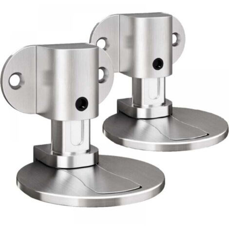 2er-Pack unsichtbare, starke magnetische Türstopper aus Metall mit Klebstoff und Schrauben für Büro und Zuhause (Silber)