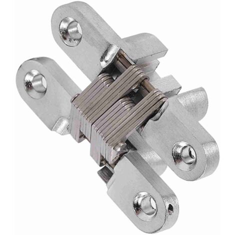 2er-Pack verdeckte Kreuzbänder für 60,4 mm starke Türen/Schränke, aus Zinklegierung, um 180° drehbar, unsichtbar und robust