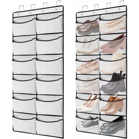 2er-Pack (Weiß) Türhänger für Schuhe, 24 extra große Schuhe