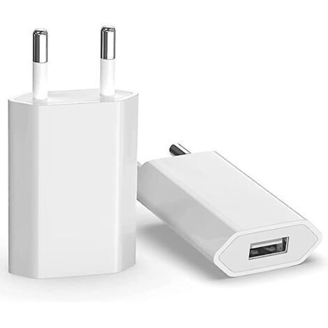 (2er-Pack) Weißer, universeller USB-Schnellladegerät-Steckeradapter (5W 5V 1A), reisefreundlich, universell kompatibel mit Apple iPhones
