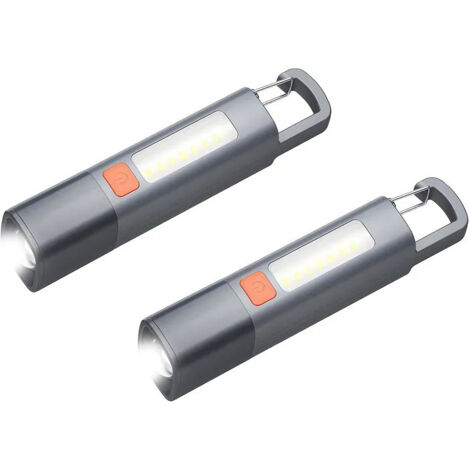2er-Pack wiederaufladbare LED-Taschenlampen – EINNENFFER – 100.000 Lumen, 3 Leuchtmodi, zoombar und wasserdicht