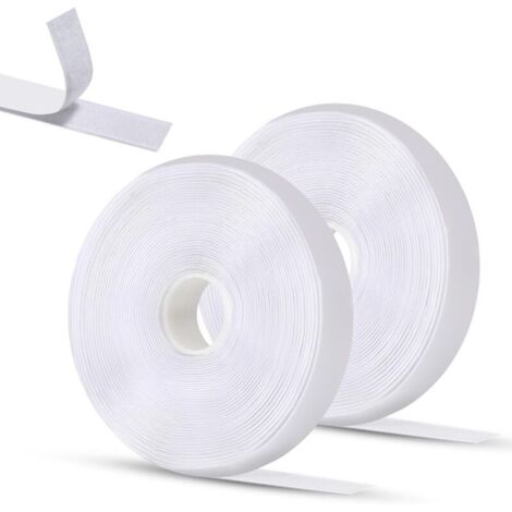 2er-Packung 5 m x 2 cm weißes Klebeband, doppelseitig kratzfest, selbstklebend, starke Klebkraft, geeignet für Bilderrahmen