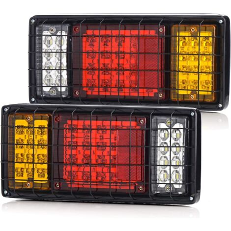 2er-Packung mit 40 LED-Anhänger-Rückleuchten, Bremslichtern, Blinkern, Rückfahrscheinwerfern, wasserdicht, geeignet für 10-30V LKWs, Wohnmobile, UTVs, Boote
