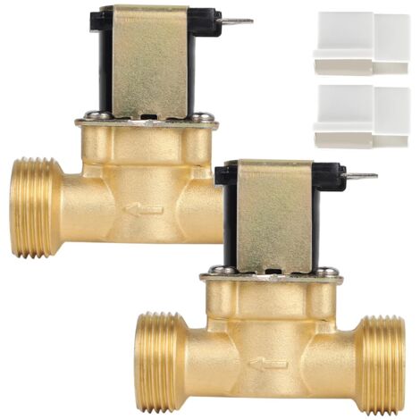 2er-Set 3/4" Magnetventil AC 230V Messing Wasserkontroll-Elektroventil