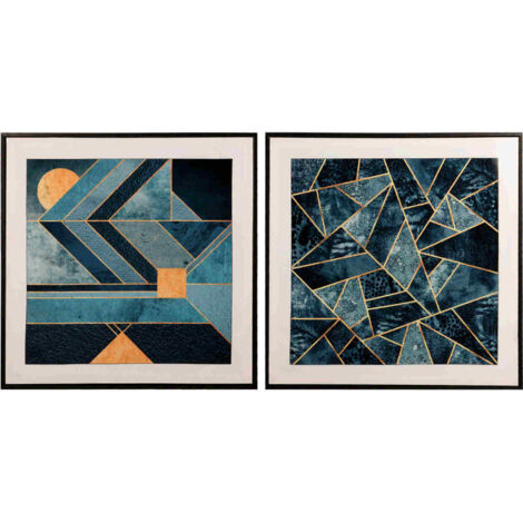 2er-Set abstrakte Gemälde 60x2,8x60 cm
