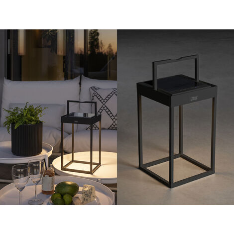 2er SET Akku Tischleuchten Outdoor, per Solar & USB aufladbar mit Wandhalterung