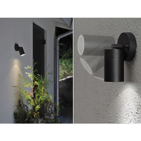 2er-Set Aluminium Wandspot MODENA schwarz, GU10, Höhe 15 cm, IP44