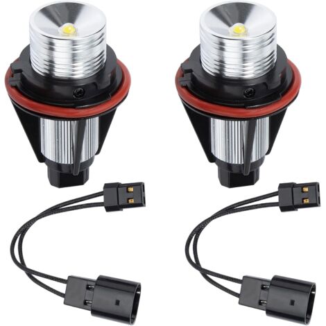 2er Set Angel Eyes Scheinwerfer kompatibel mit BMW E39 E53 E60 E61 E63 E64 E65 E66 E87 6000K mit Decoder fehlerfrei 7000K Xenonweiß