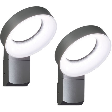 2er-Set Auffällige Wandleuchten ASTI, anthrazit, 18W HP-LED, 1400 Lumen, 5000K