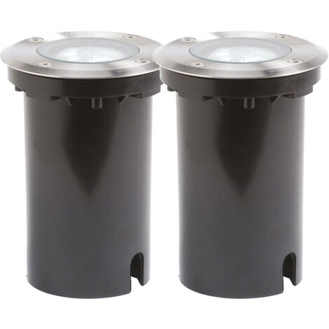 2er SET Außen Bodeneinbaustrahler Ø 11cm IP65, Edelstahl, bis 1500 kg