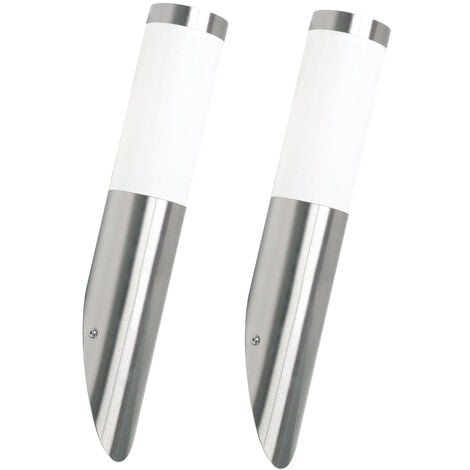 RANEX 2er-Set Außenwandleuchten aus Edelstahl, E27-Sockel, Höhe ca. 40 cm, IP44