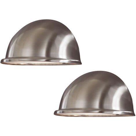 2er Set Außenwandleuchten Downlight TORINO in Edelstahl, Hausbeleuchtung