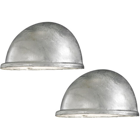 2er Set Außenwandleuchten Downlight TORINO Stahl galvanisiert, Hausbeleuchtung