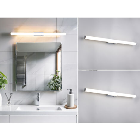 2er SET Bad Spiegelleuchten mit Schalter, Licht neutralweiß, Breite 80cm