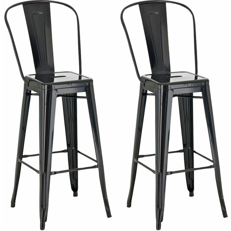 2er Set Barhocker Aiden Metall schwarz