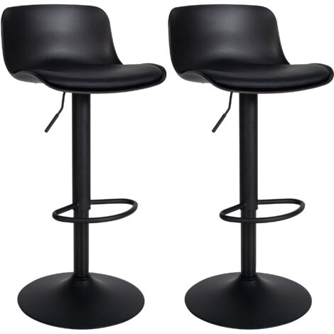 2er Set Barhocker Almada Kunstleder schwarz