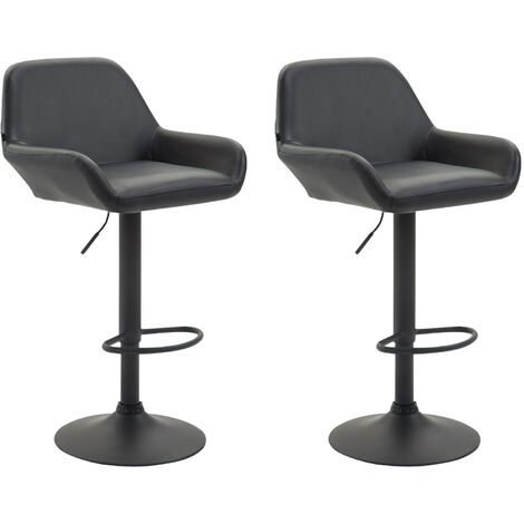 2er Set Barhocker Braga Kunstleder schwarz schwarz