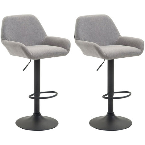 2er Set Barhocker Braga Stoff grau schwarz
