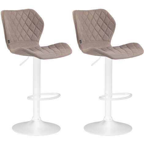 2er Set Barhocker Cork Stoff taupe weiß