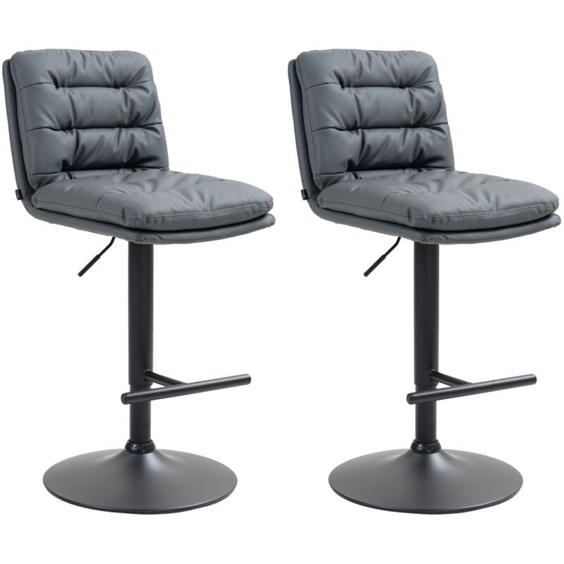Clp 2er Set Barhocker Damar Kunstleder Grau Schwarz