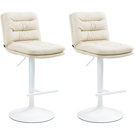 2er Set Barhocker Damar Kunstleder creme weiß