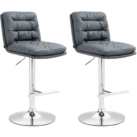 2er Set Barhocker Damar Kunstleder grau chrom